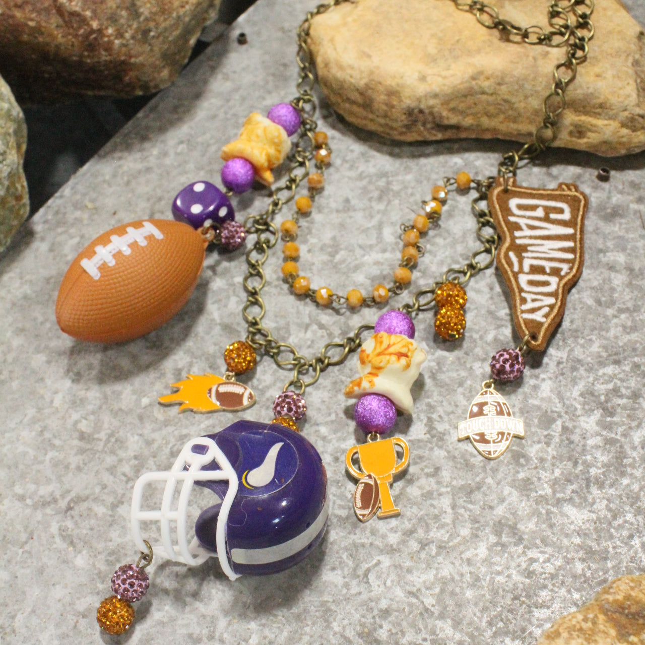 Gameday W/ the Minnesota Vikings Charm'd Necklace