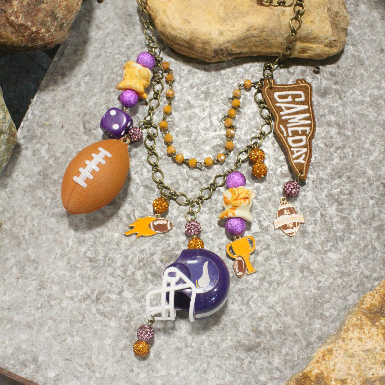 Gameday W/ the Minnesota Vikings Charm'd Necklace