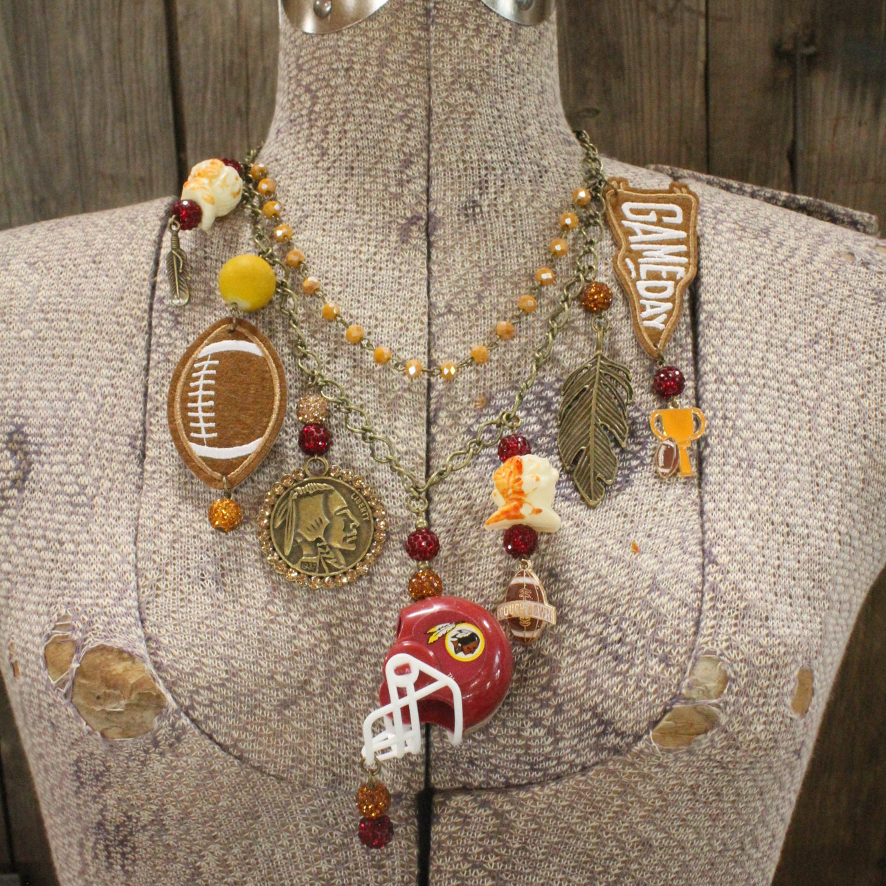 Gameday W/ the Washington Redskins/Commanders Charm'd Necklace