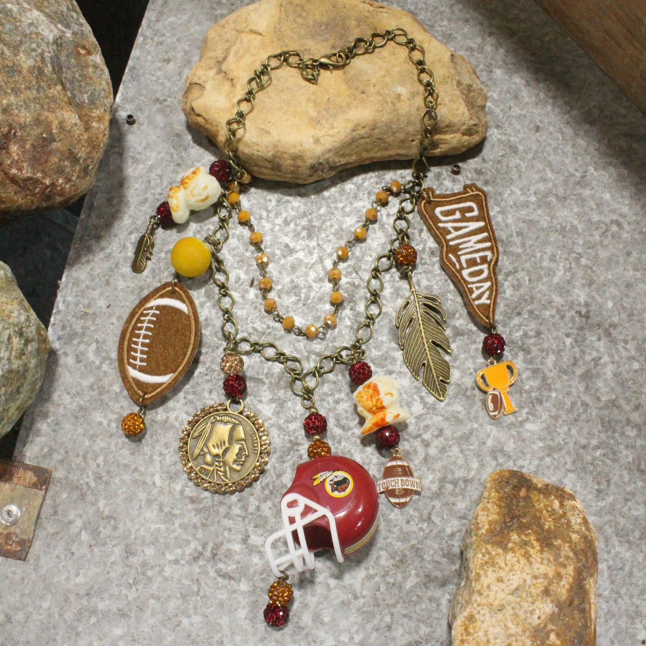 Gameday W/ the Washington Redskins/Commanders Charm'd Necklace
