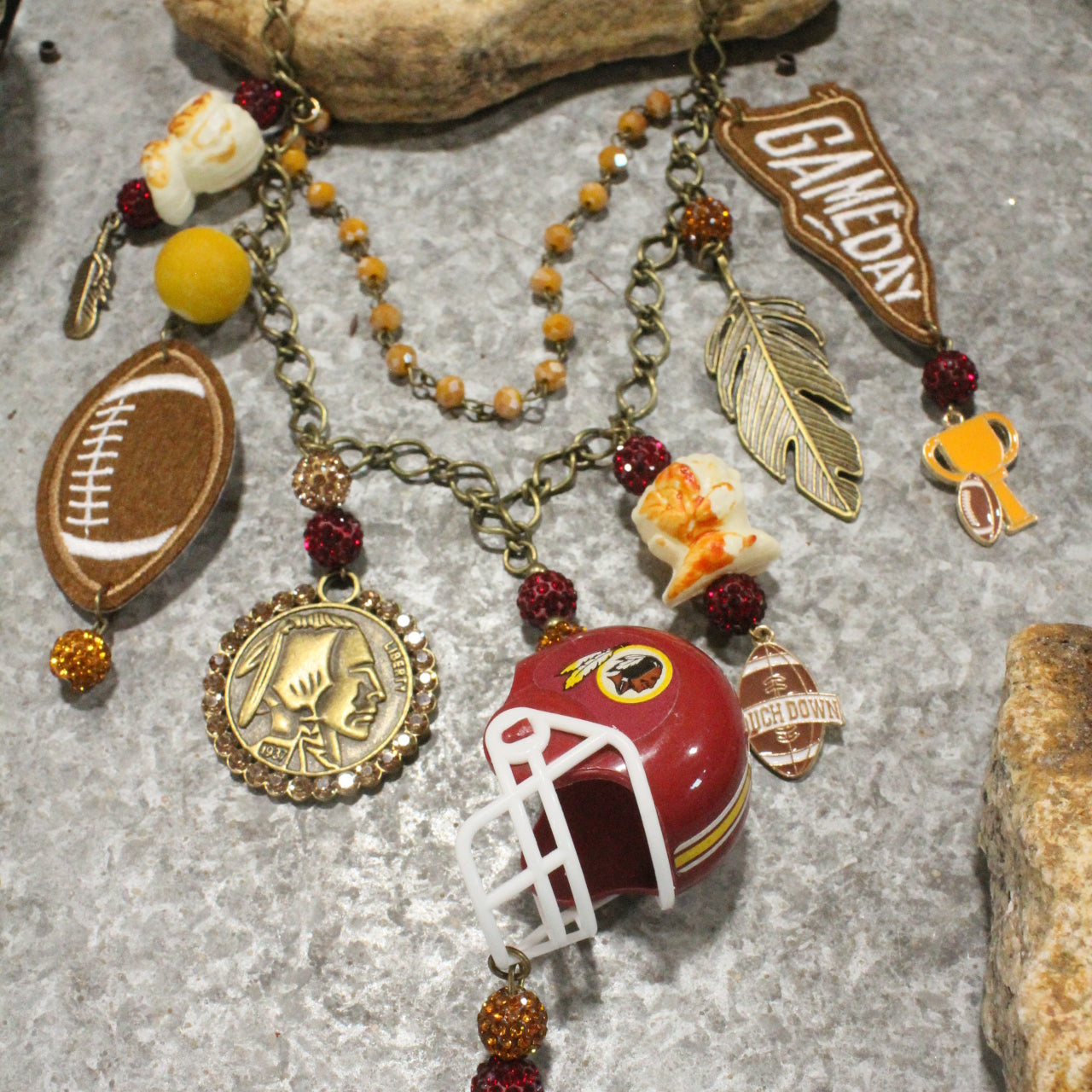 Gameday W/ the Washington Redskins/Commanders Charm'd Necklace