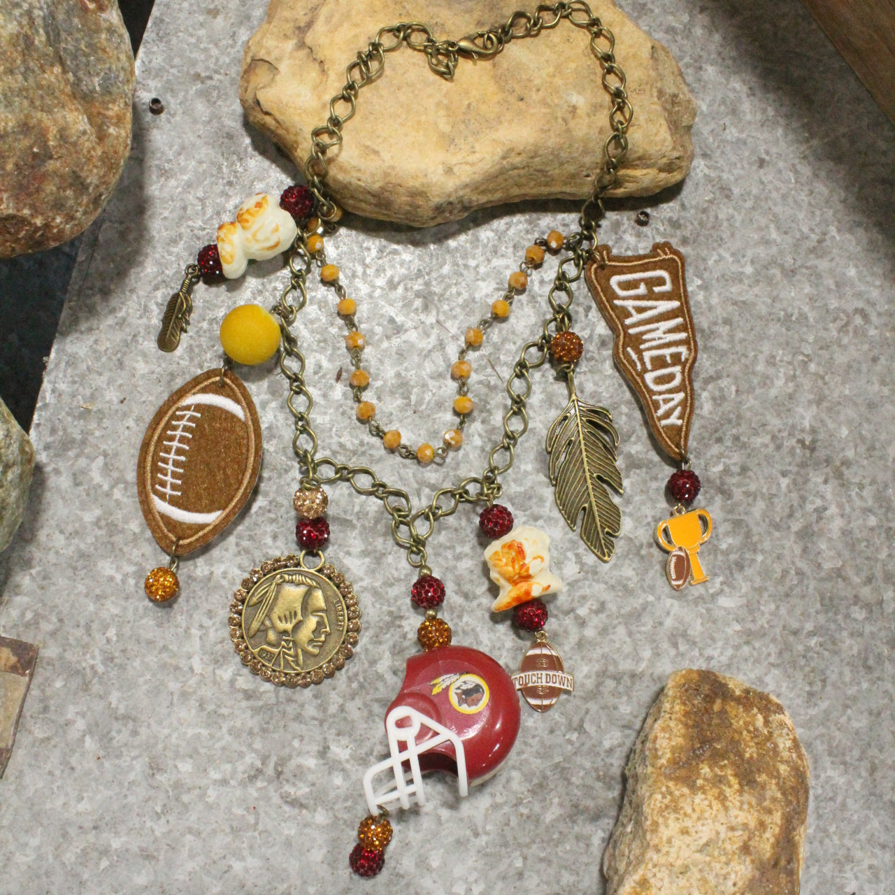 Gameday W/ the Washington Redskins/Commanders Charm'd Necklace