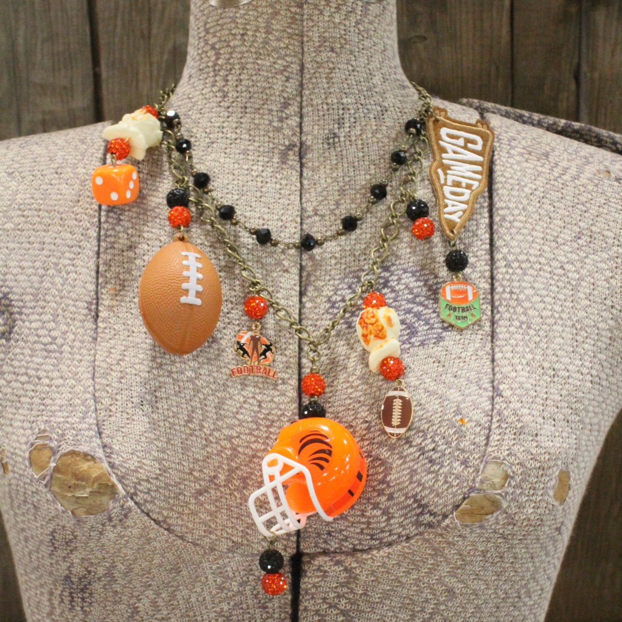 Gameday W/ the Cincinnati Bengals Charm'd Necklace