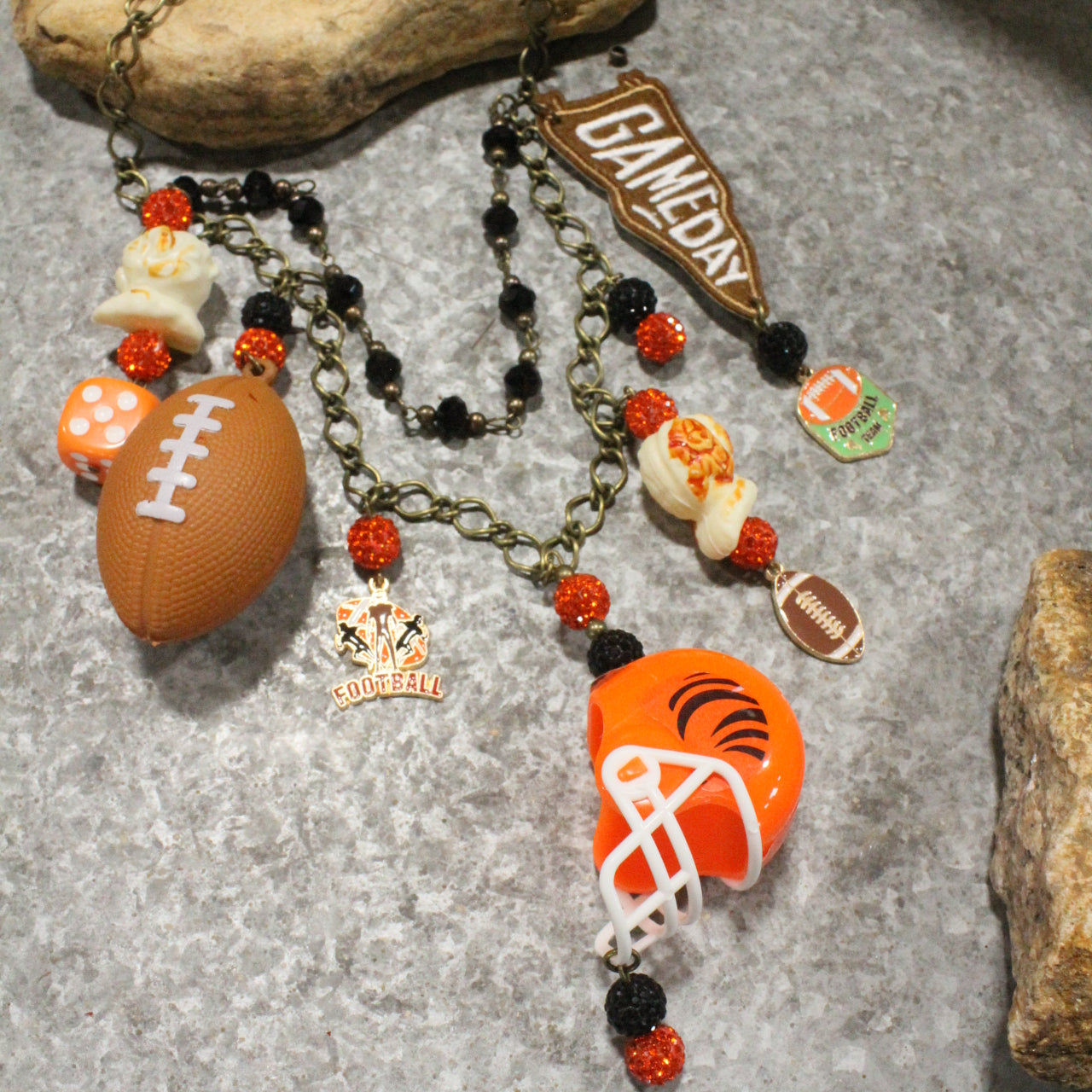 Gameday W/ the Cincinnati Bengals Charm'd Necklace
