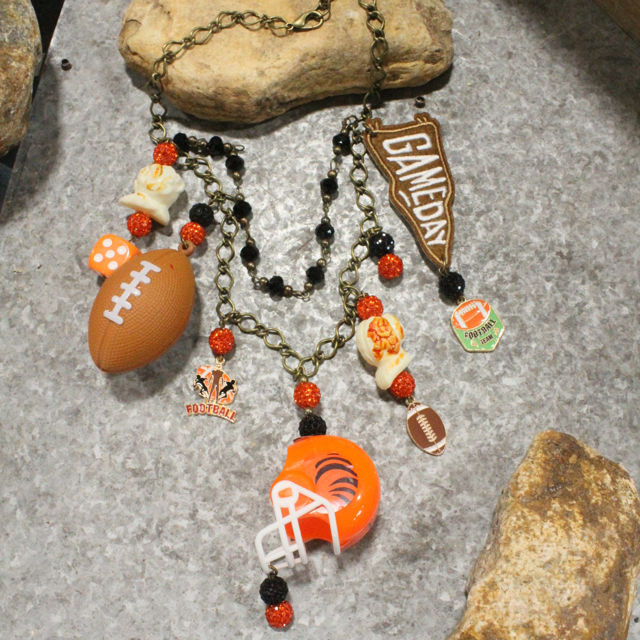Gameday W/ the Cincinnati Bengals Charm'd Necklace