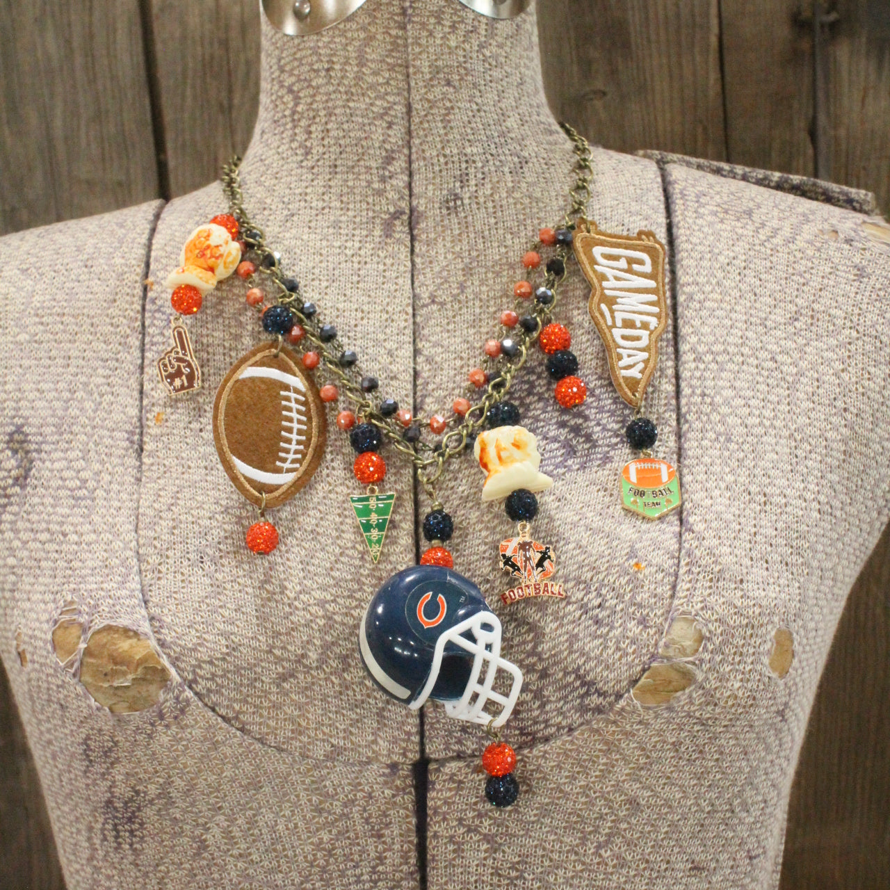 Gameday W/ the Chicago Bears Charm'd Necklace