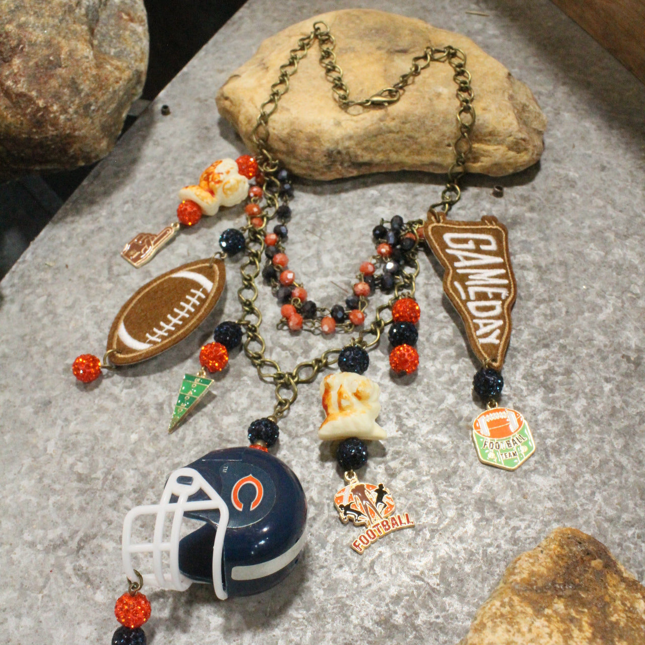 Gameday W/ the Chicago Bears Charm'd Necklace