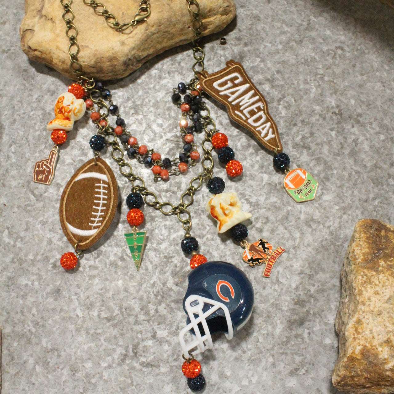 Gameday W/ the Chicago Bears Charm'd Necklace