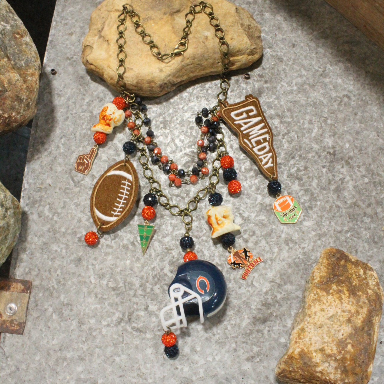 Gameday W/ the Chicago Bears Charm'd Necklace