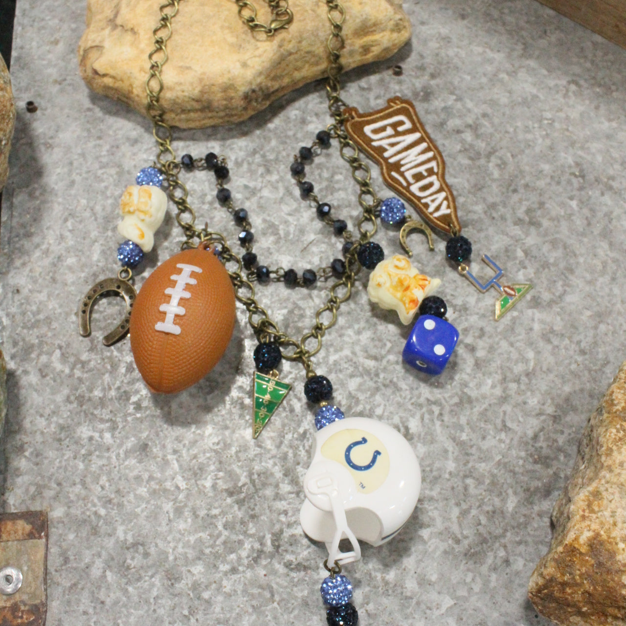 Gameday W/ the Indianapolis Colts Charm'd Necklace