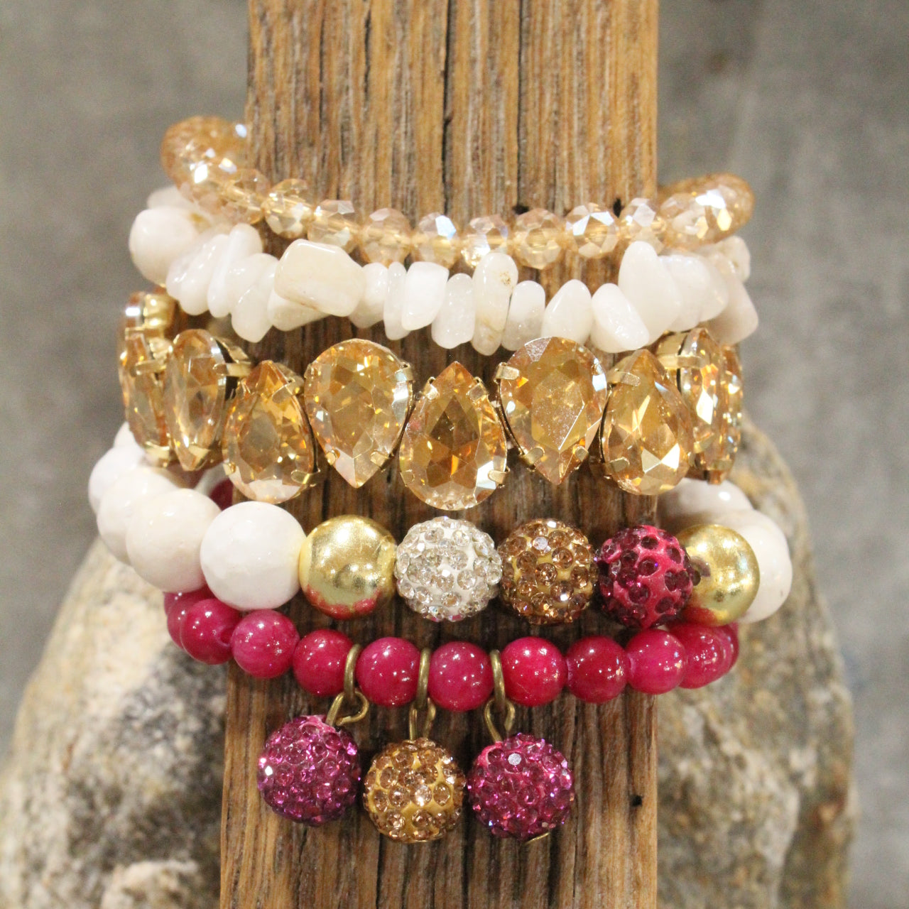 Rich & Retro Pink Bracelet Set