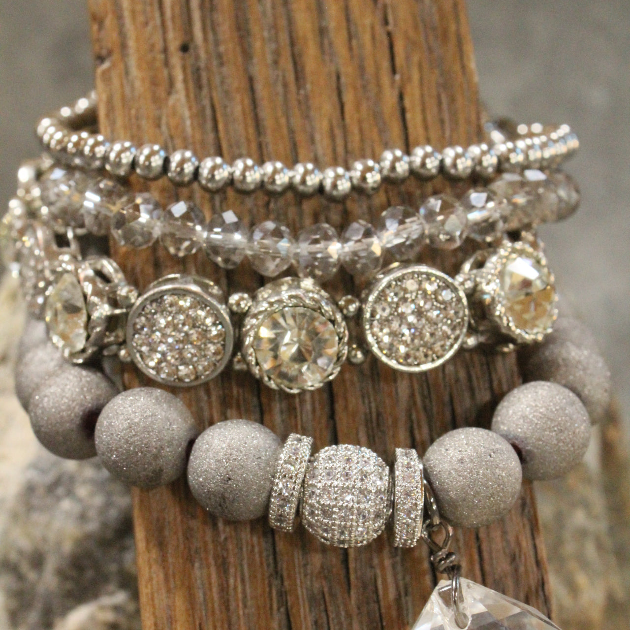 Rich In Silver Bracelet Set