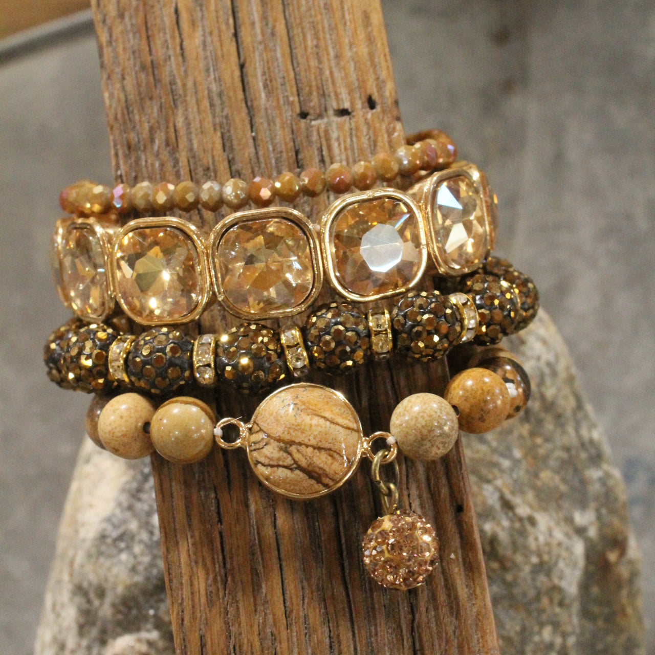 Rich & Golden Bronze Bracelet Set