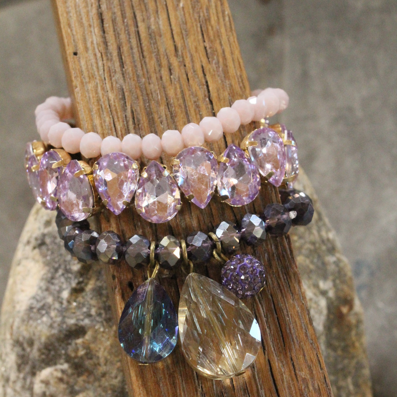 Rich & Golden Lavender Bracelet Set