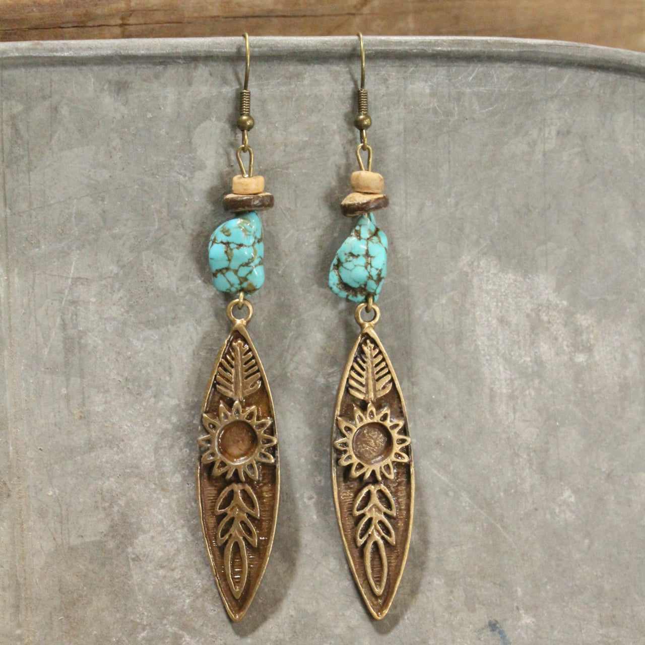 Sprouting New Petals Turquoise Dangle Earrings