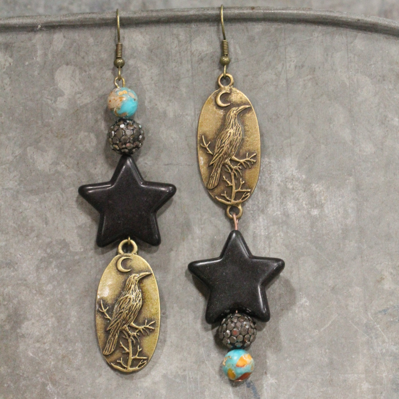 Flourishing Ravens Dangle Earrings
