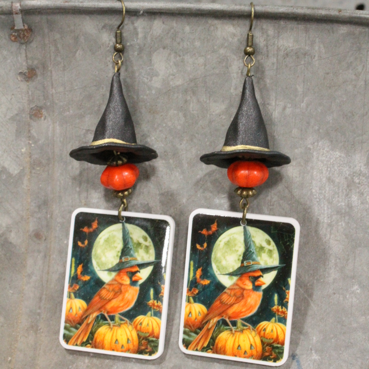 Falling For Cardinals Dangle Earrings