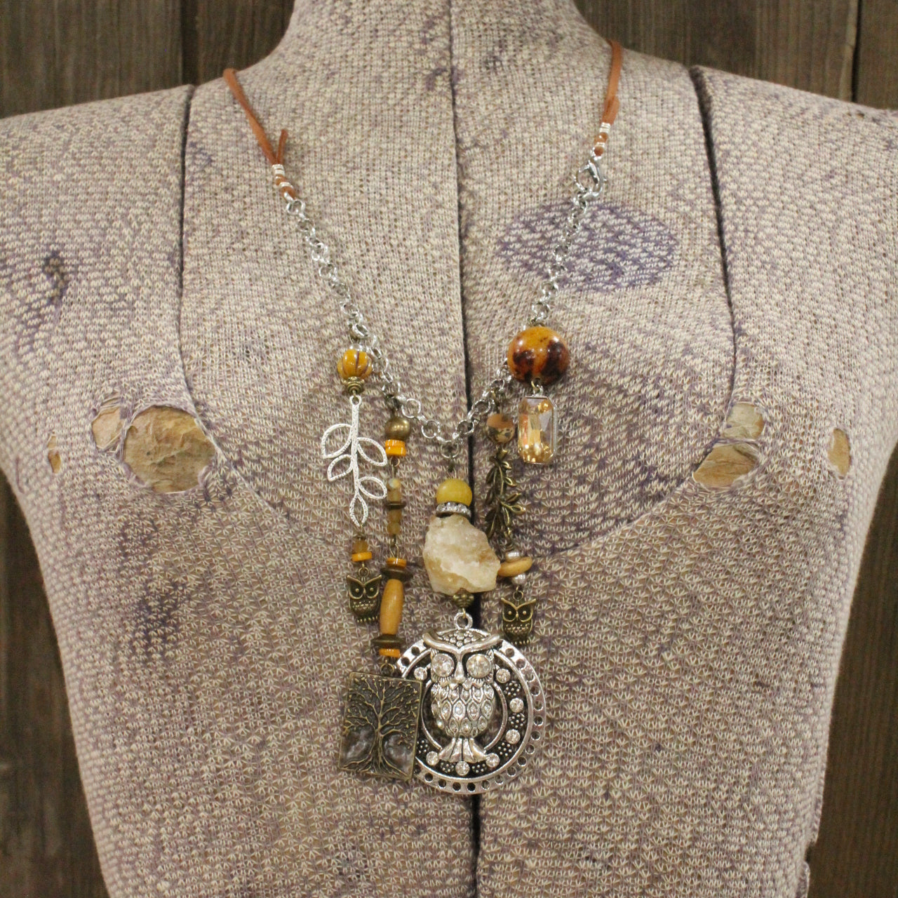 Hootin' Over This One Owl Charmed Necklace