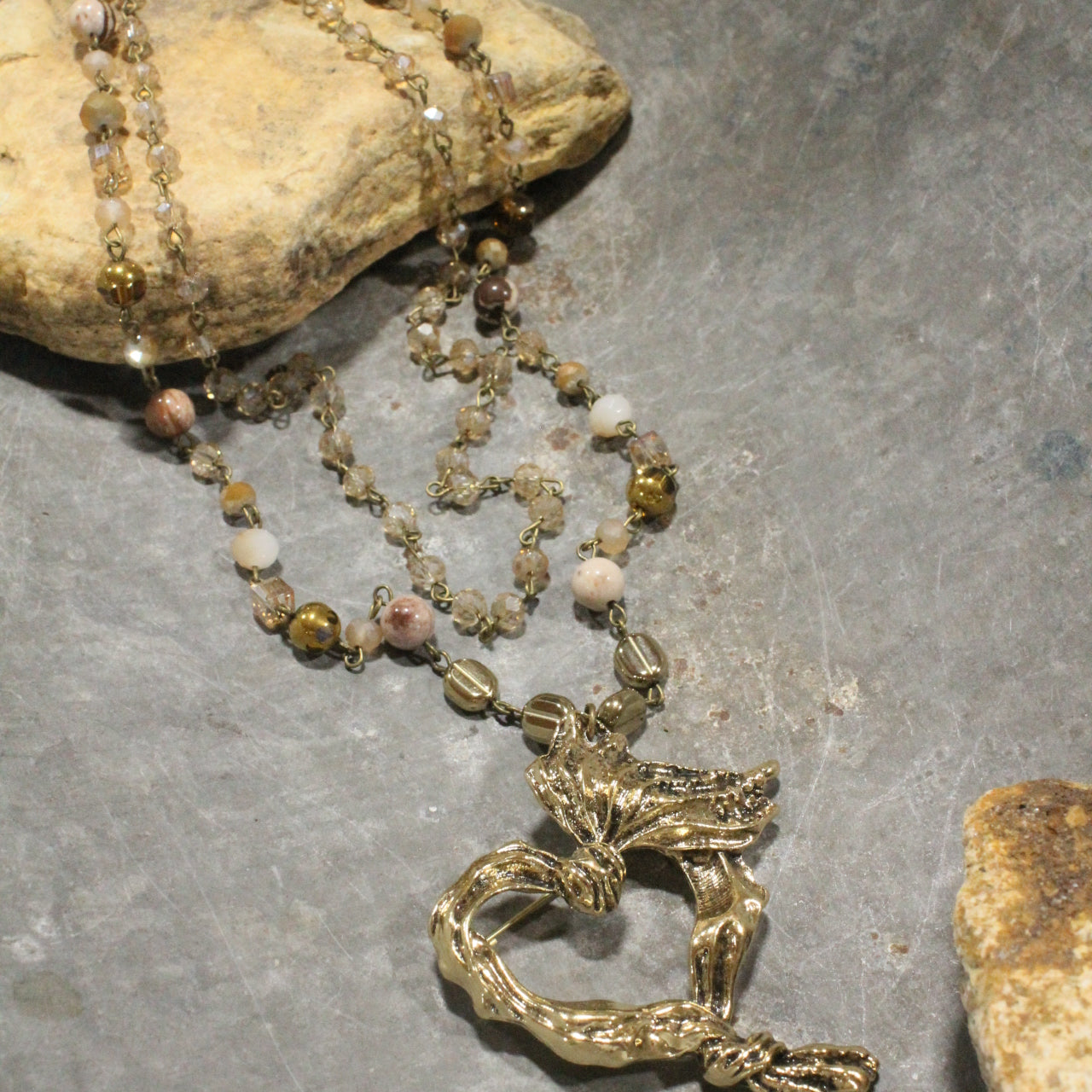 Ribbons & Wraps Heart Layered Necklace