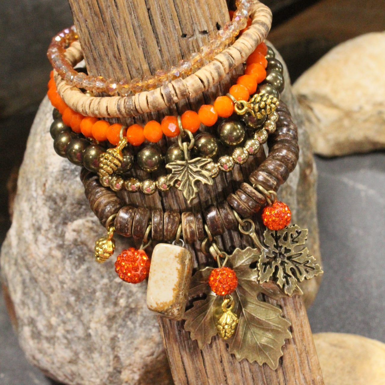 Orange Maples Are My Favorite Charm'd Bracelet Set