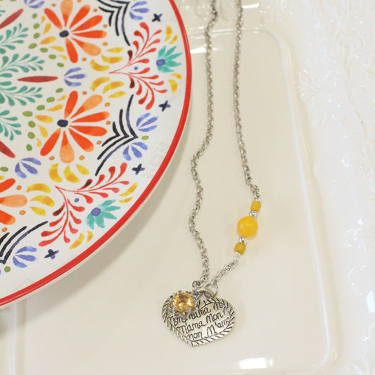 Mama Life Yellow Necklace