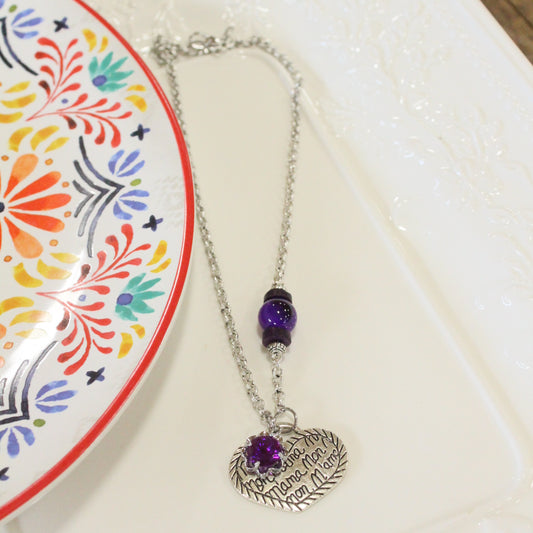 Mama Life Purple Necklace