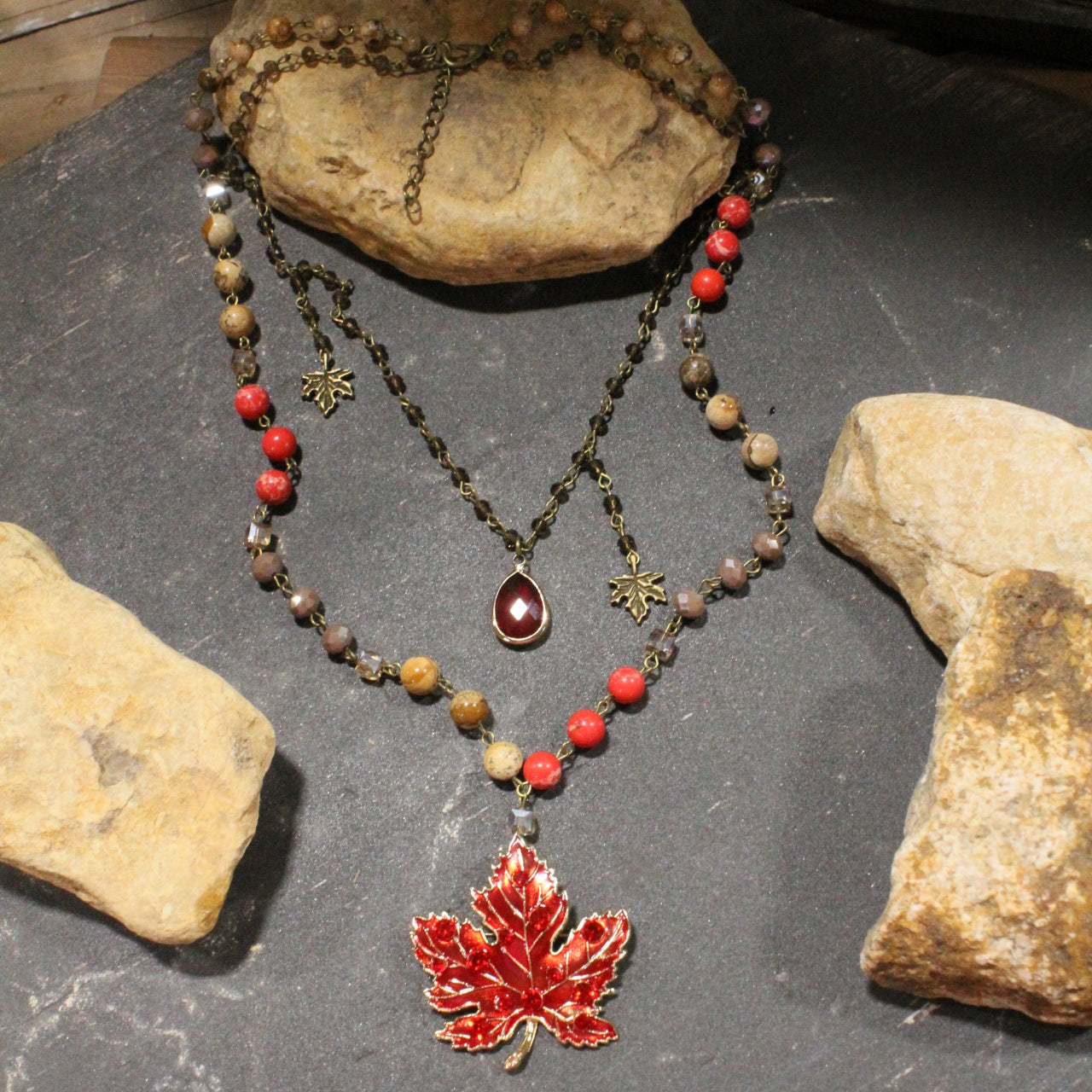 Red Maples Are My Favorite Charm'd Necklace