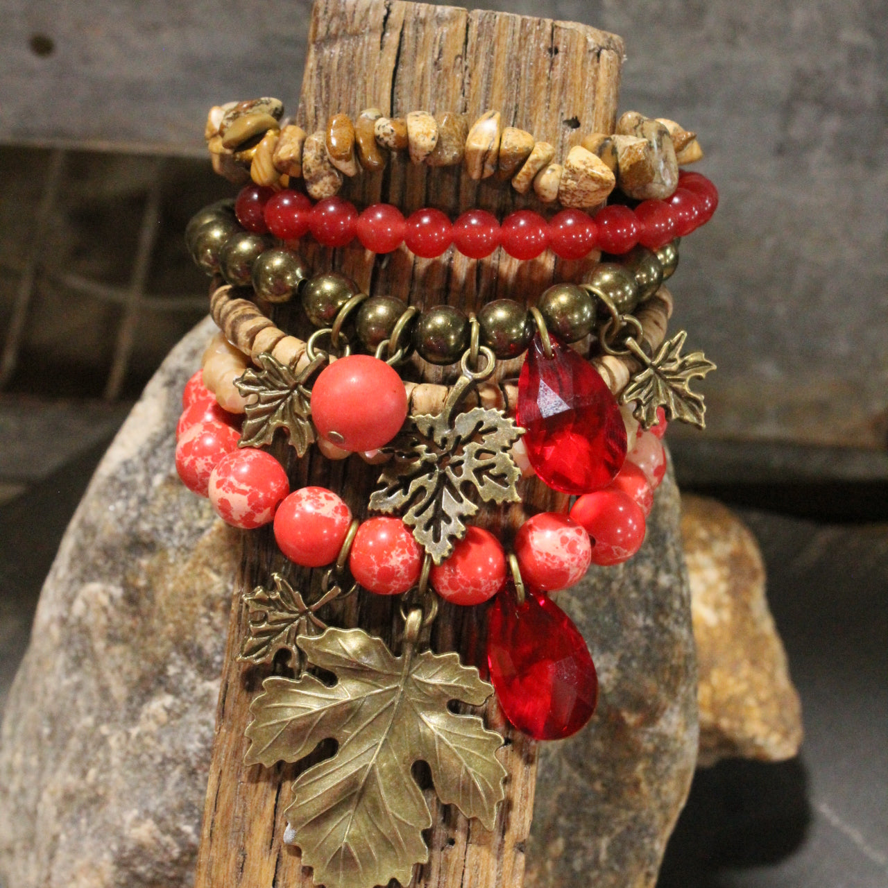 Red Maples Are My Favorite Charm'd Bracelet Set