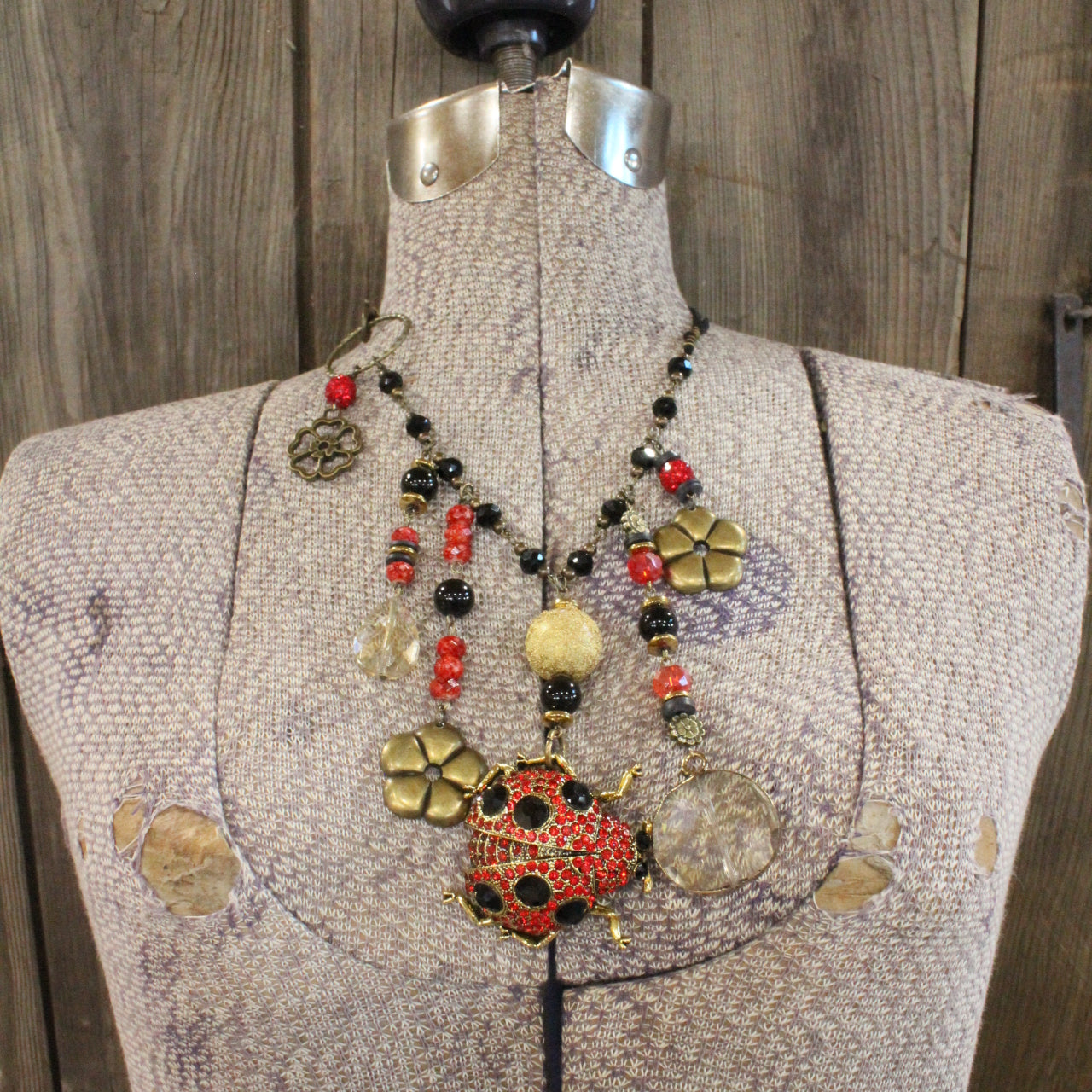 Lady Bug Lane Flower Charmed Necklace