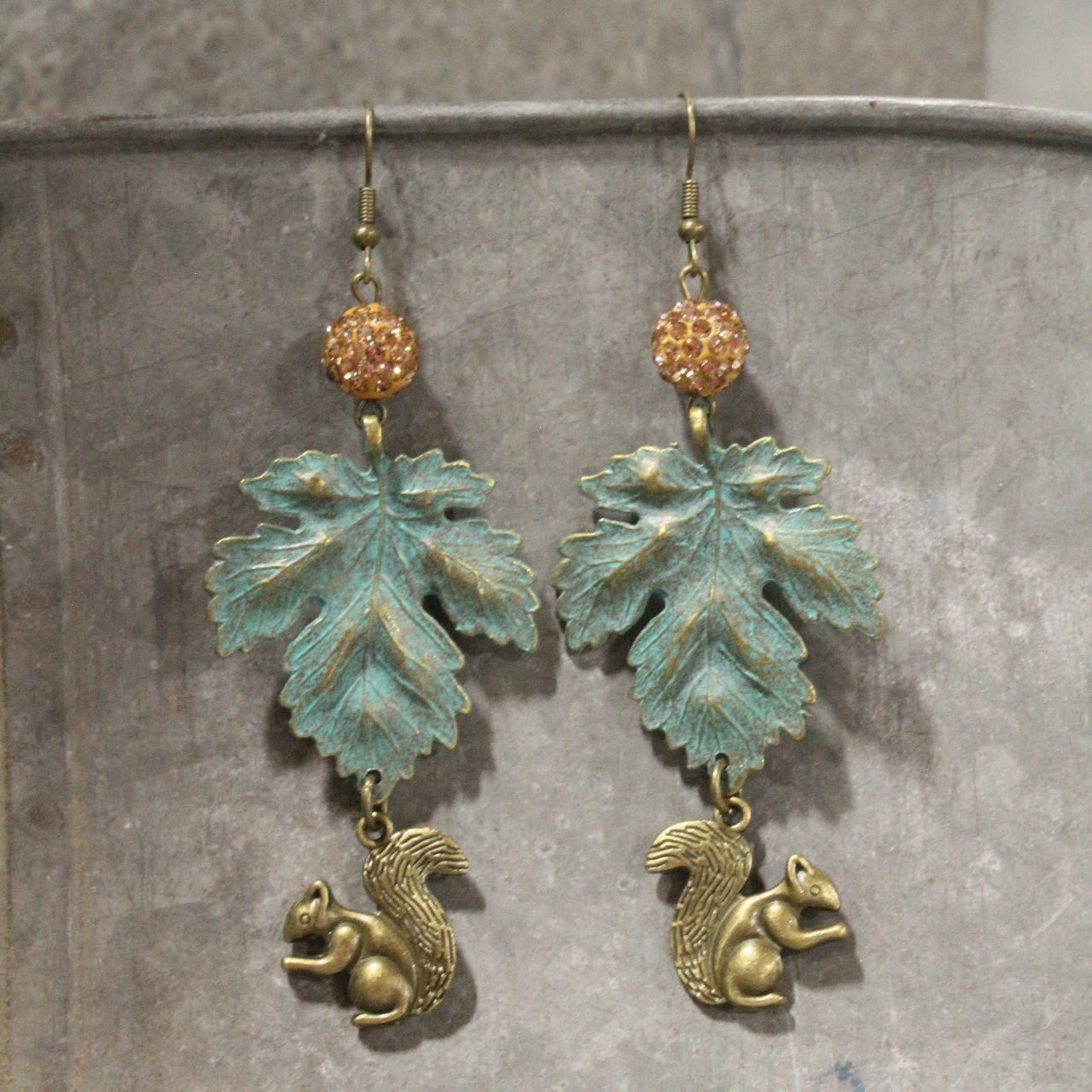 Just A Bit Squirrely Dangle Earrings