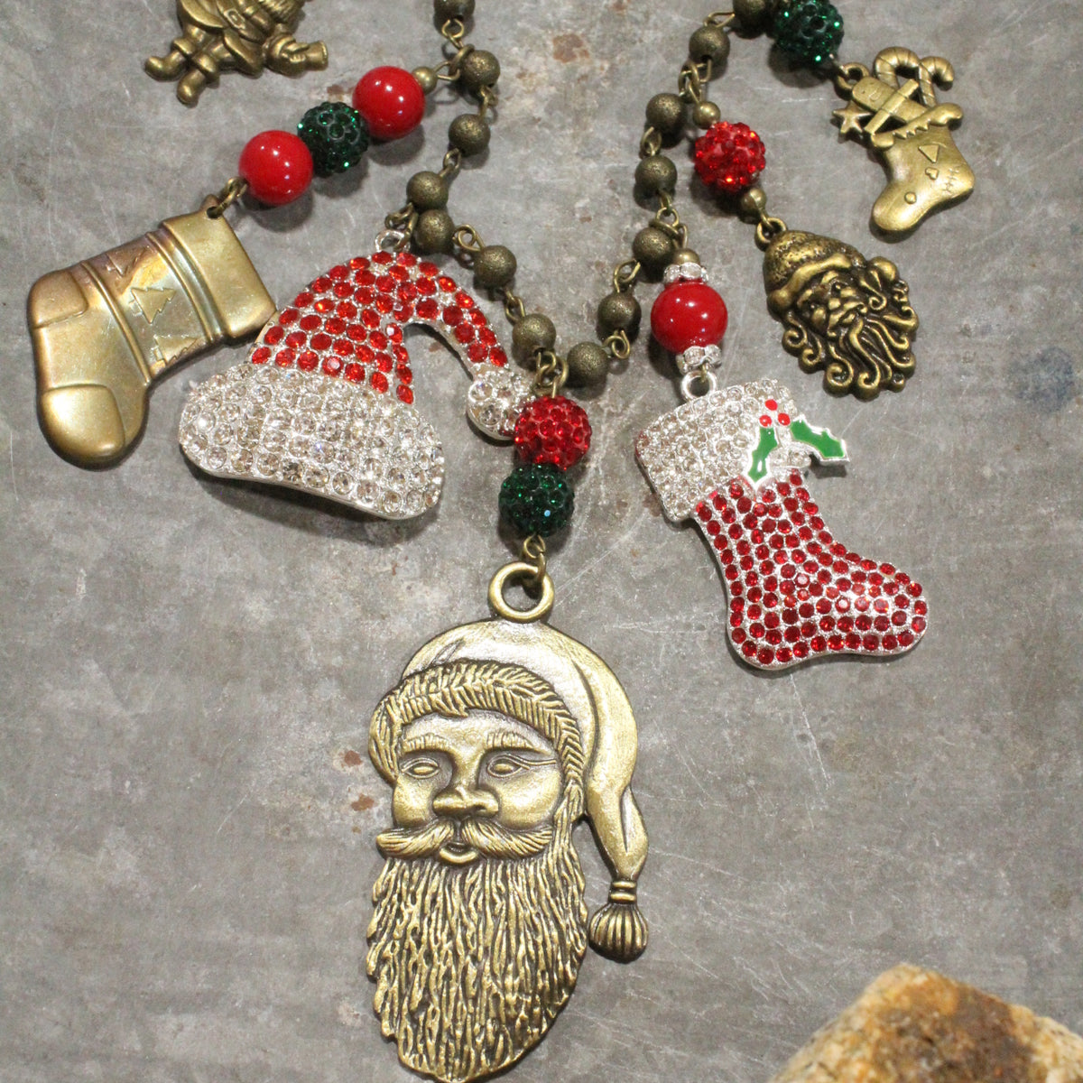 Getting Dressed Up Santa Charm'd Necklace