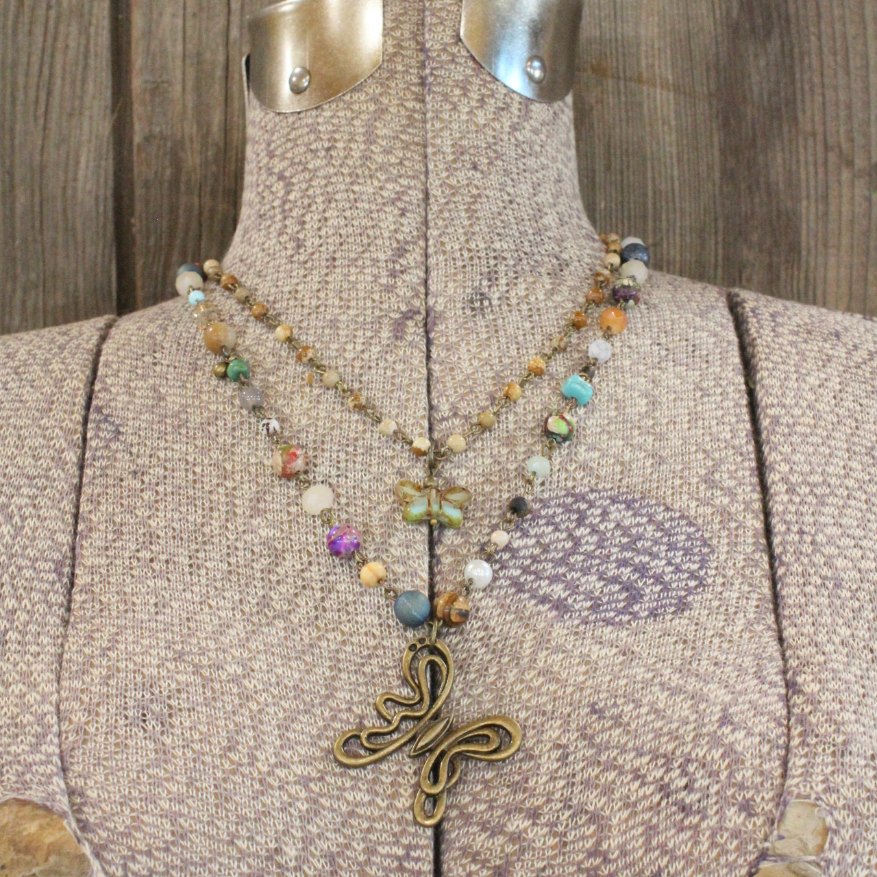 Fluttering Wings Butterfly Layered Necklace