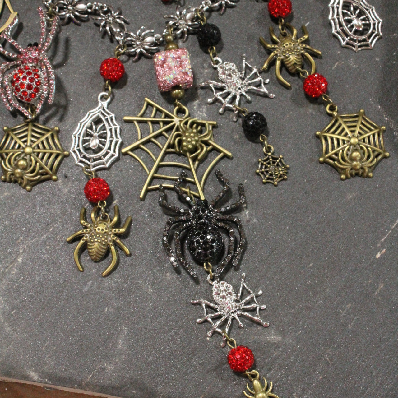 Spiders Crawling Up Your Back Charm'd Necklace