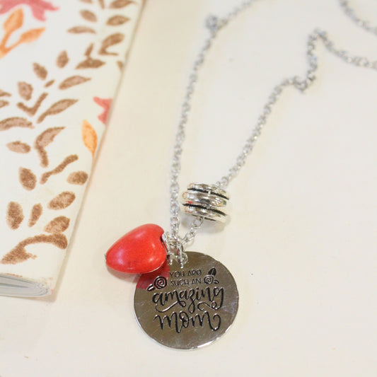 Your Such An Amazing Mom Red Necklace