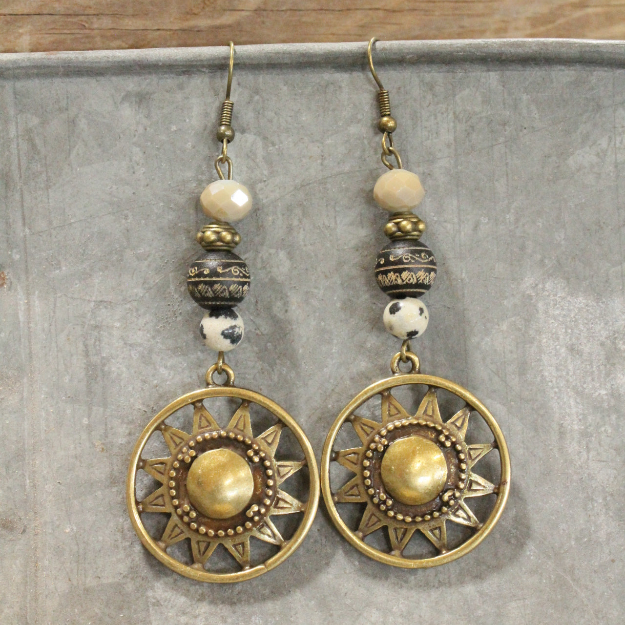 Sun Burst Dangle Drop Earrings