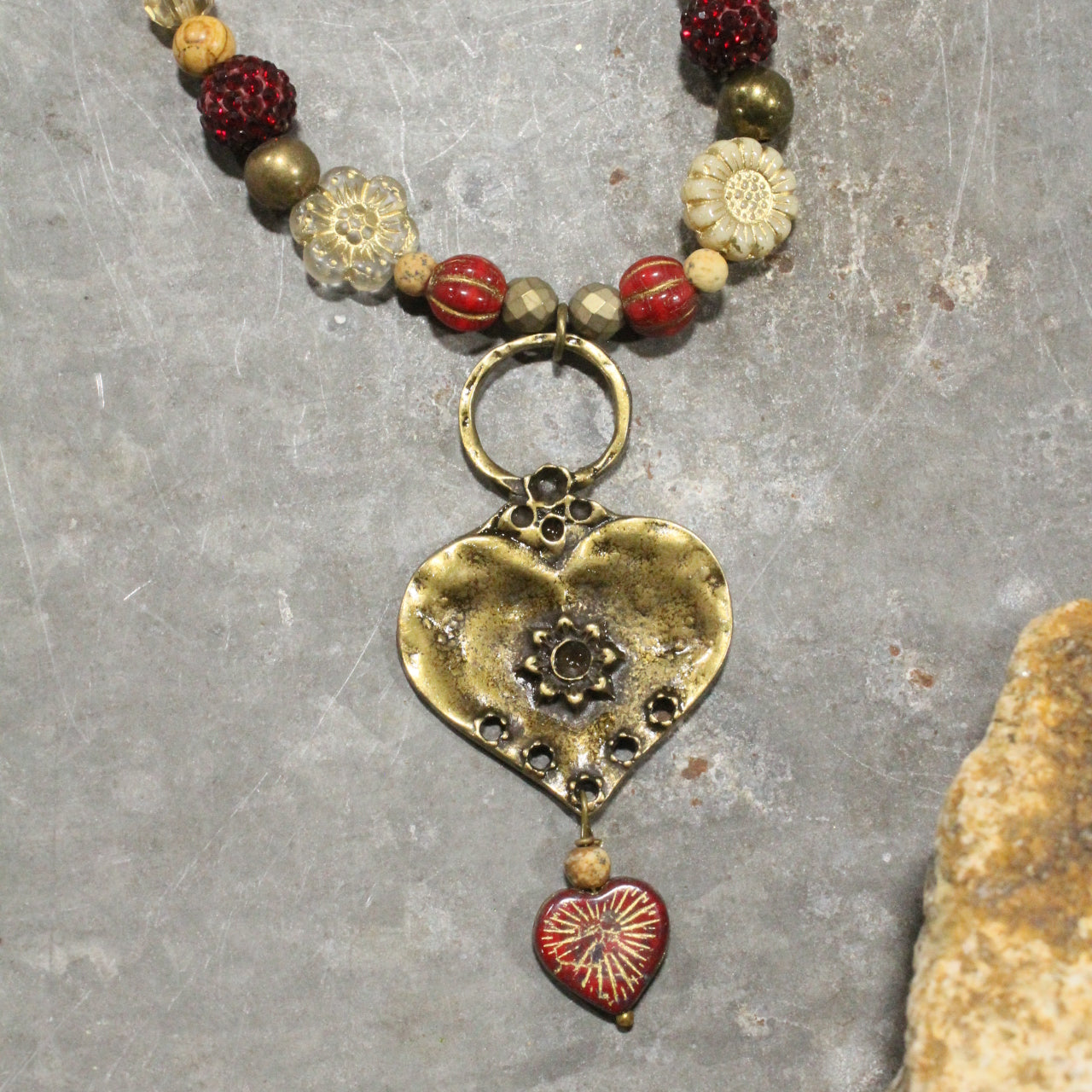 Heart Throb Czech Stone Necklace