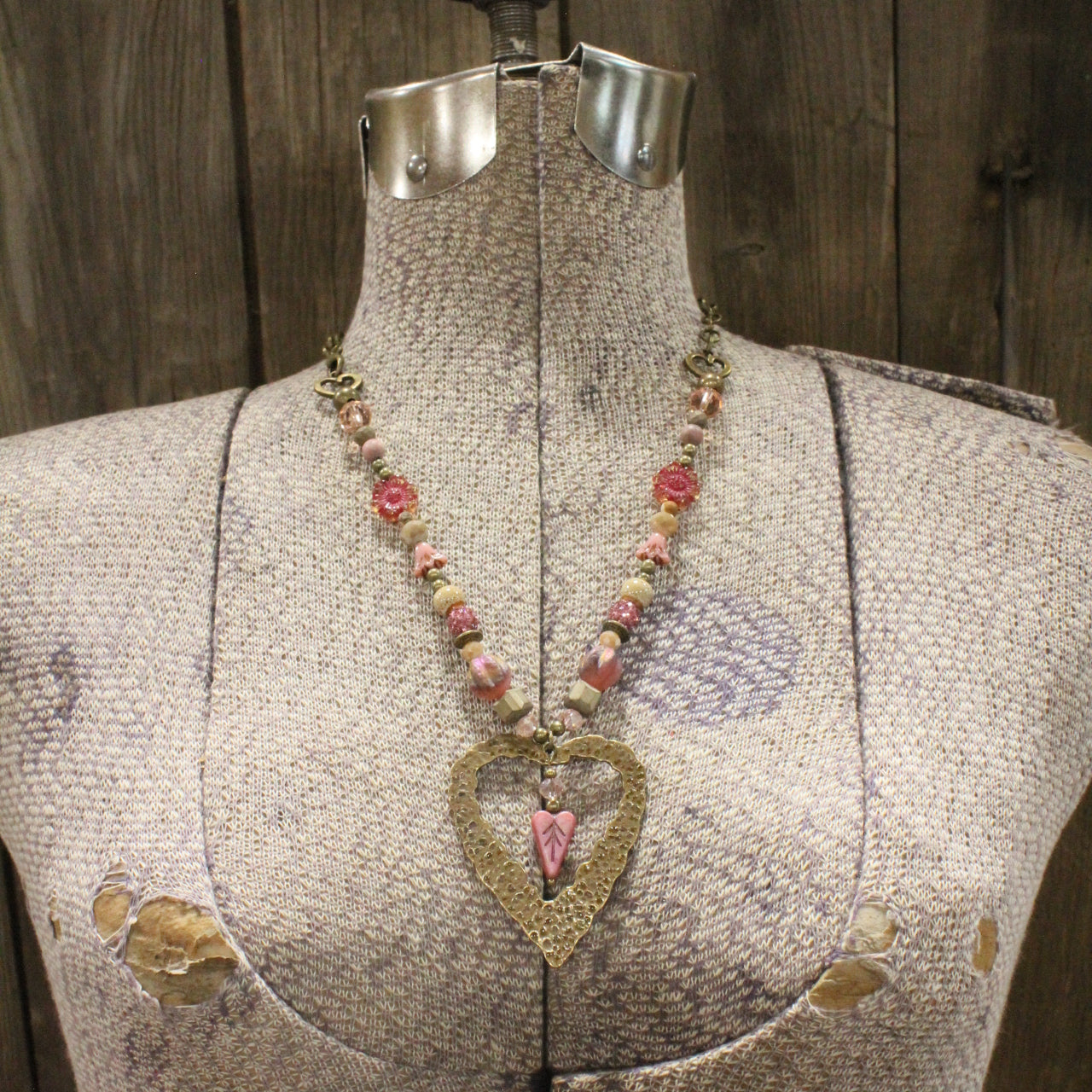 Sweetness Overload Czech Heart Necklace