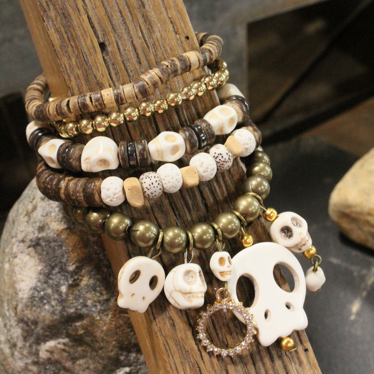Down Under Skull Charm'd Bracelet Set