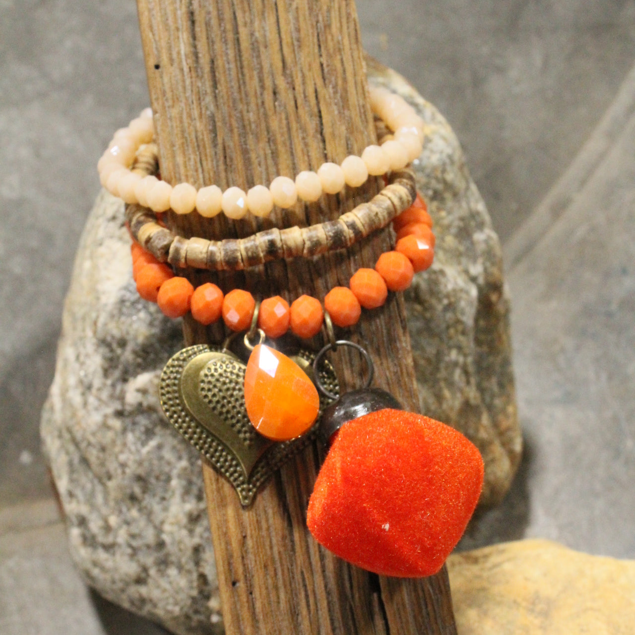 Orange Crushin' On You Bracelet Set