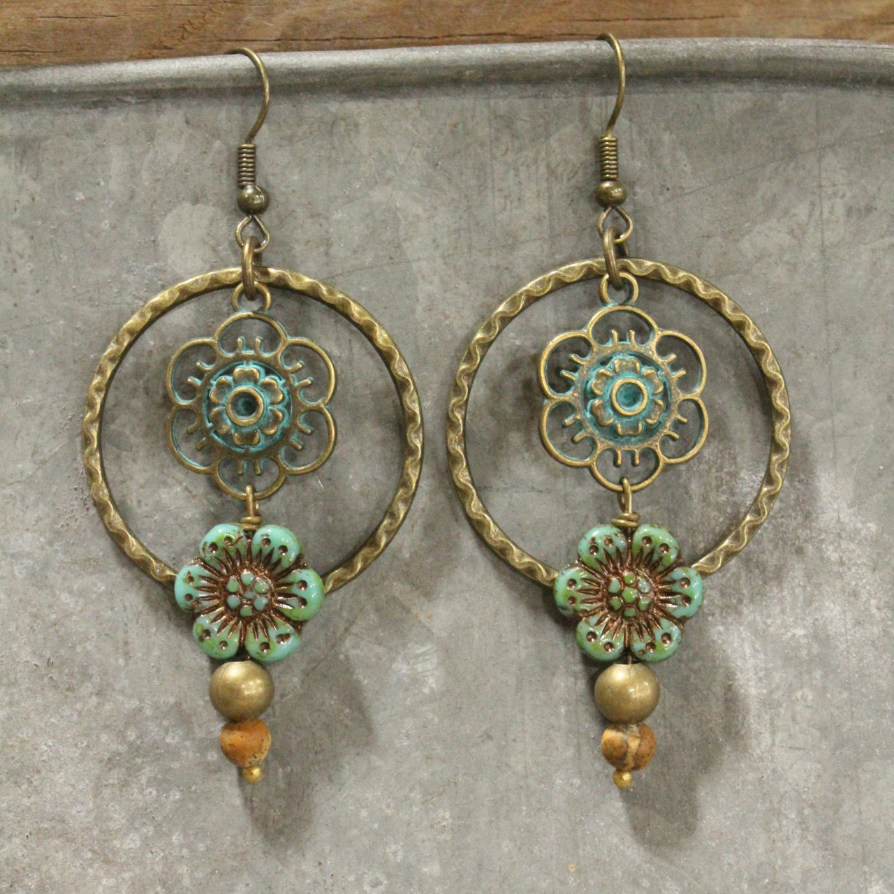 Green As Spring Dangle Drop Earrings