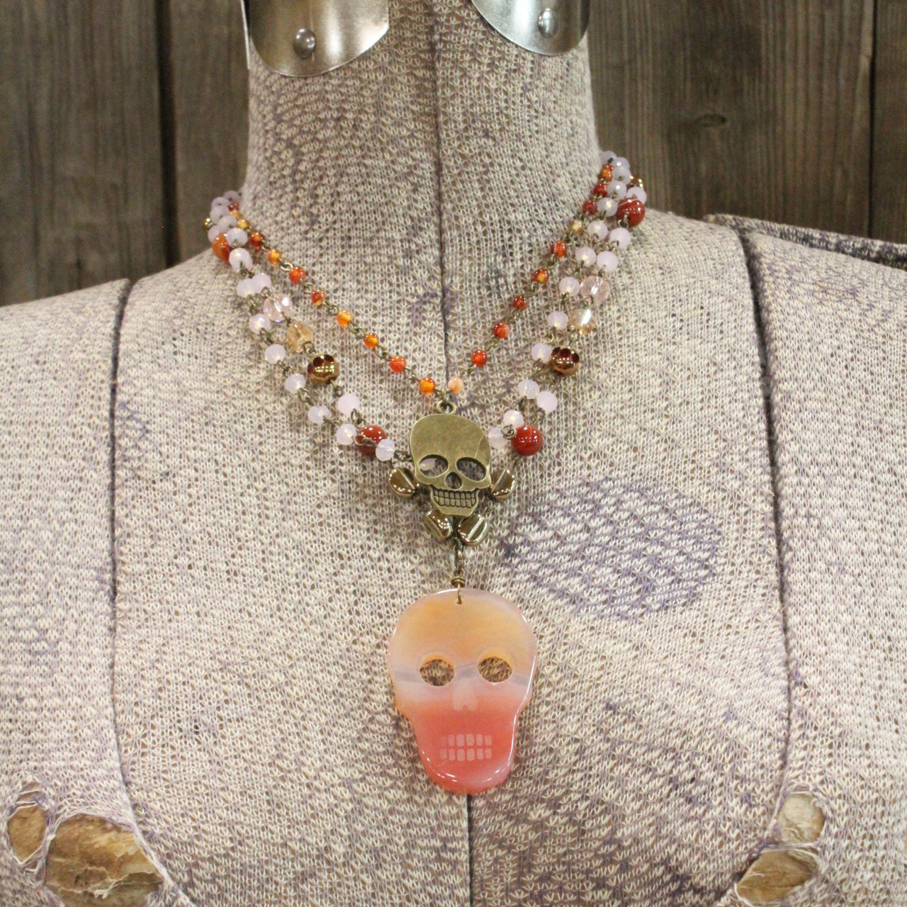 Sugar Skull Blushing Layered Necklace