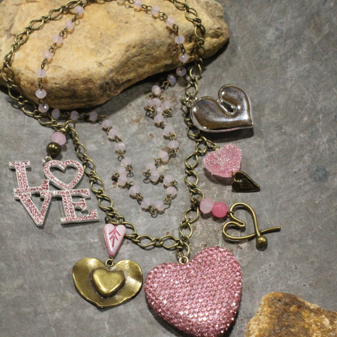 Cupids Corner Pink Layered Necklace