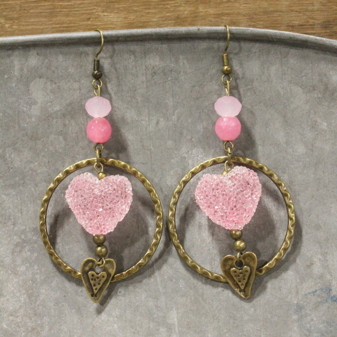 Cupids Corner Pink Dangle Earrings