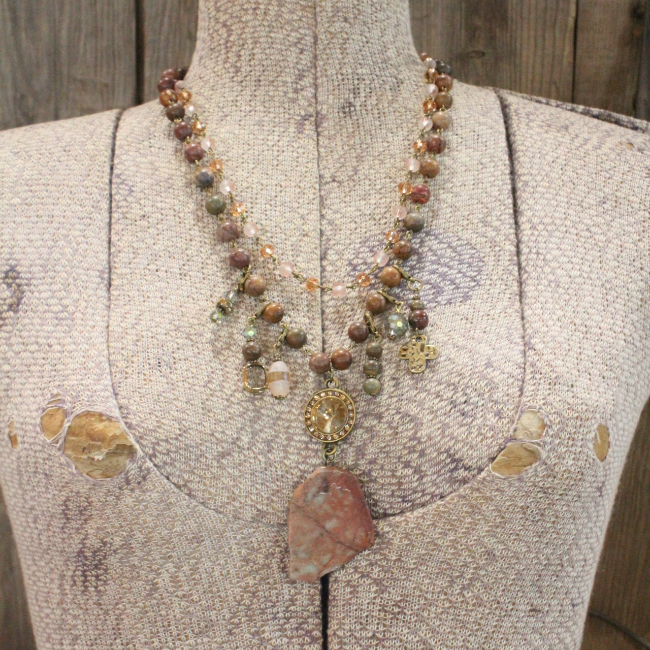 A Stones Throw Rusty Layered Necklace