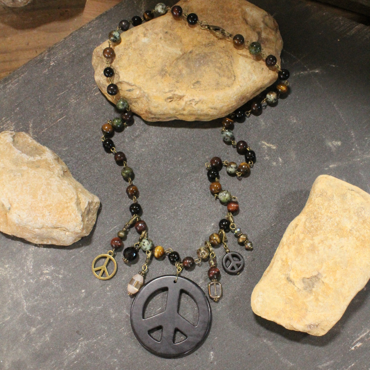 Classy Peace Layered Necklace