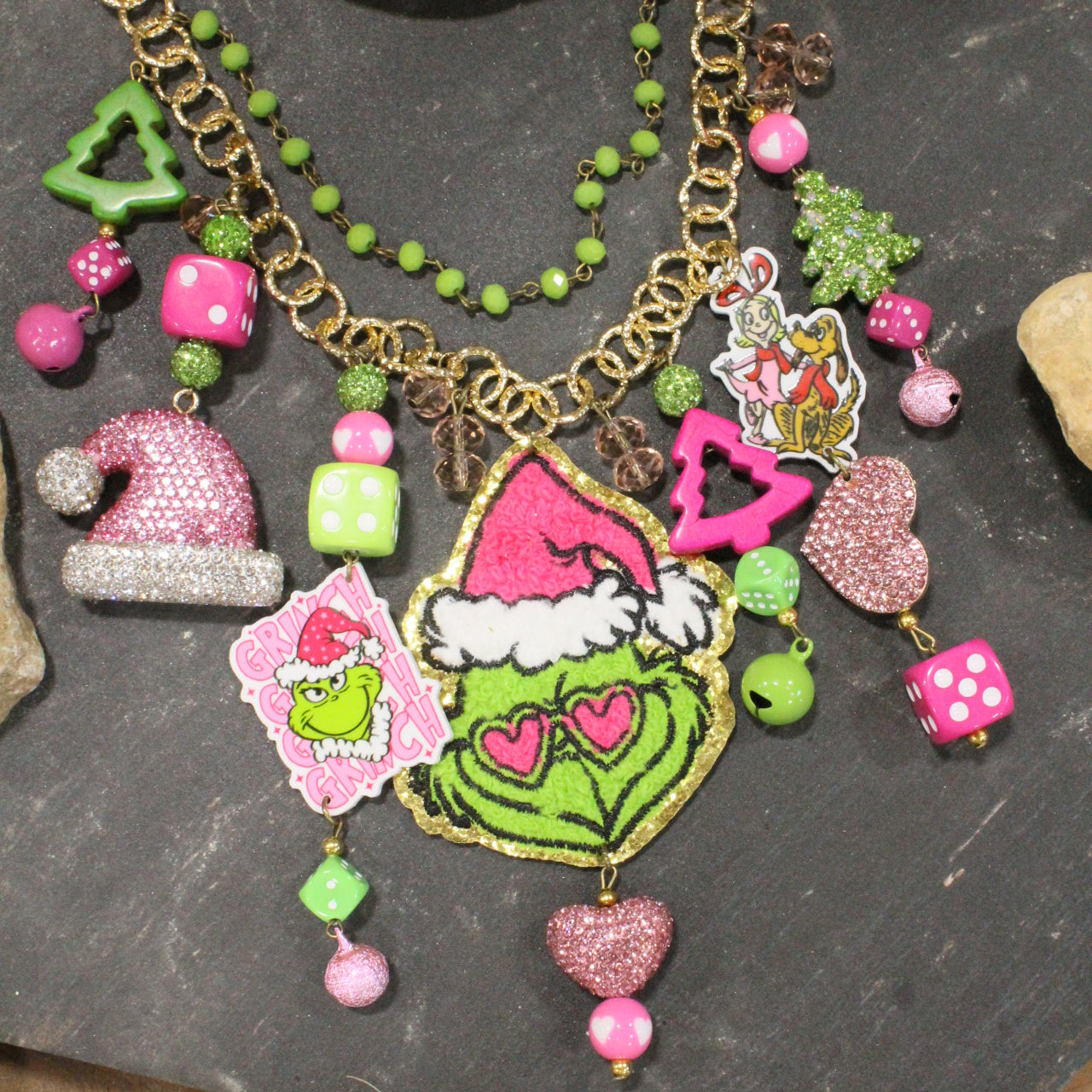 Gushing Over Grinch Charm'd Necklace