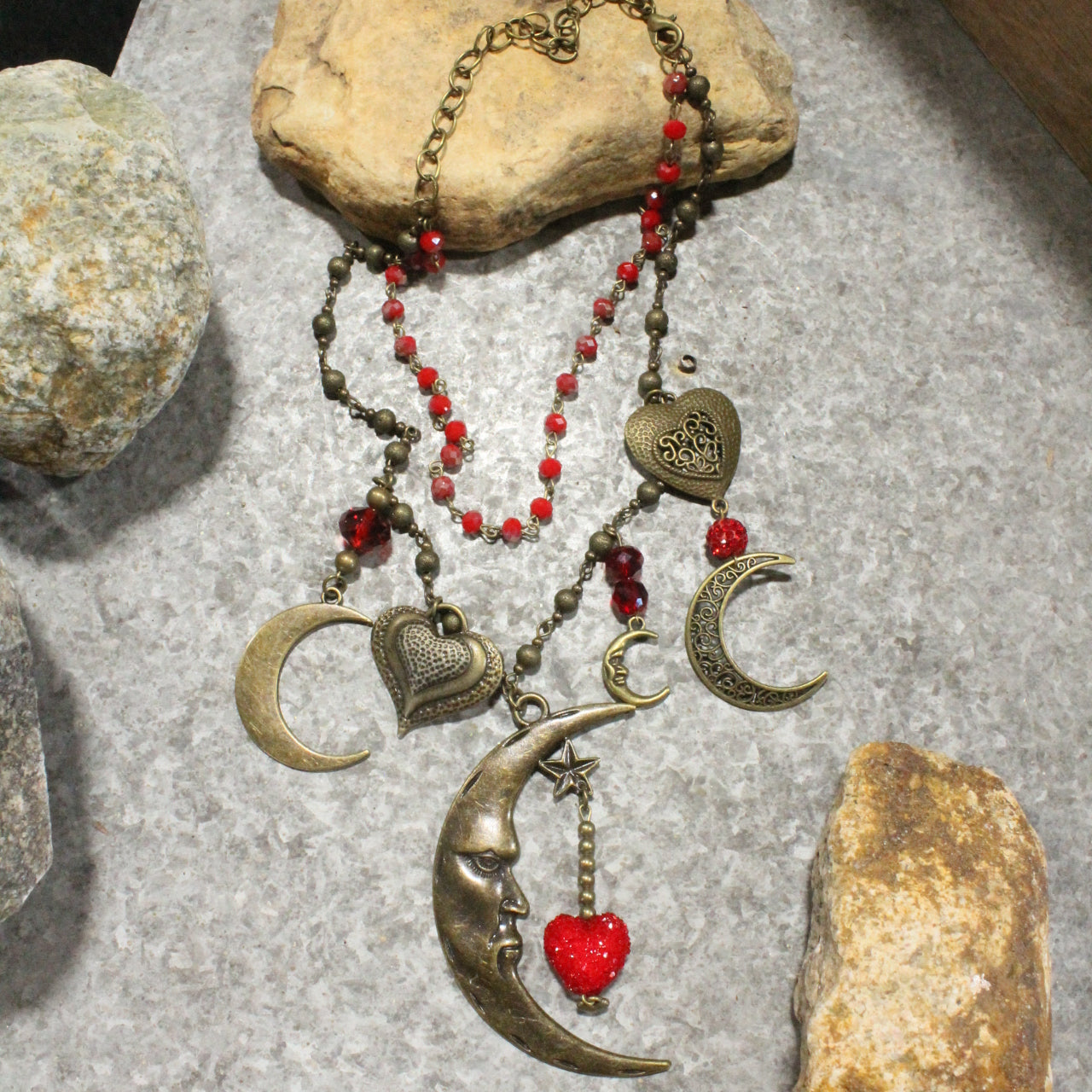 Over The Moon Crazy For You Charm'd Necklace