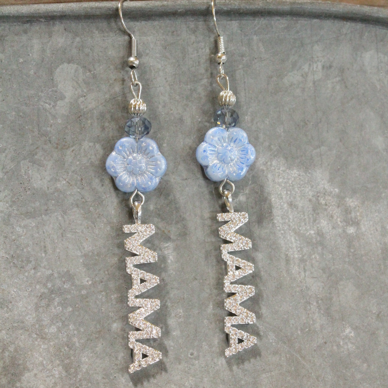 The Skies Are Blue Mama Sparkling Dangle Drop Earrings