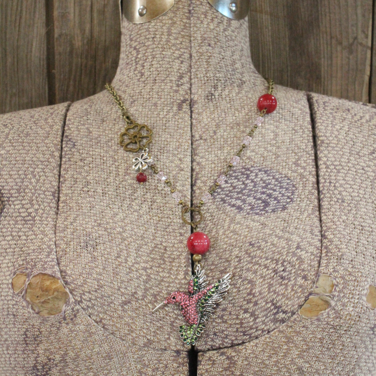 Scents Of Summer Hummingbird Pink Necklace