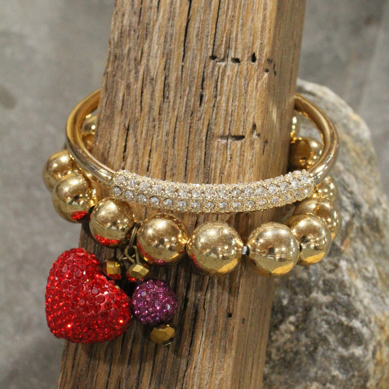 Broken Arrow Heart Bracelet Set